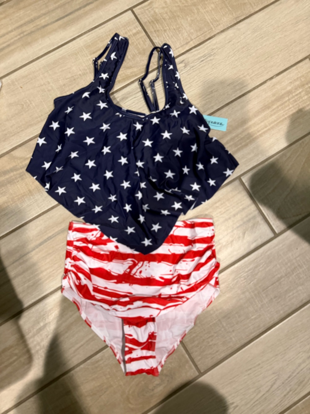 Women’s Stars & Stripe Swim Set - Navy Stars and Red Stripes size Small NWT